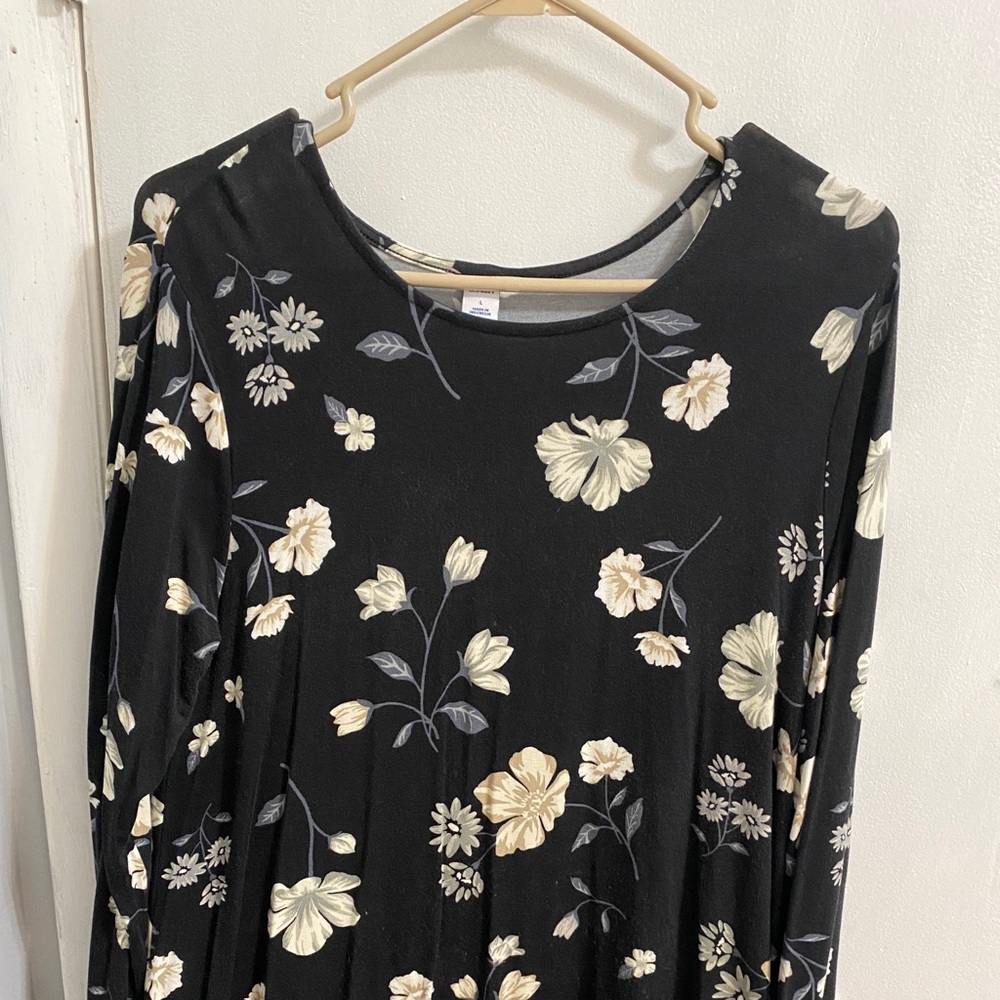 Black flower dress